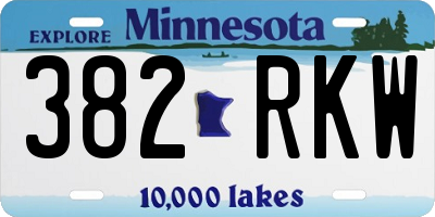 MN license plate 382RKW
