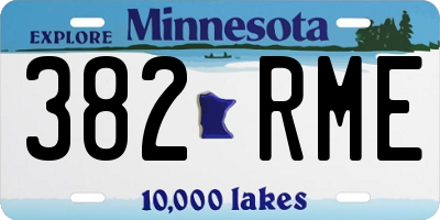 MN license plate 382RME