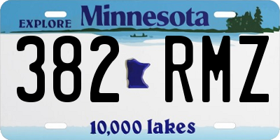 MN license plate 382RMZ