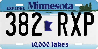 MN license plate 382RXP