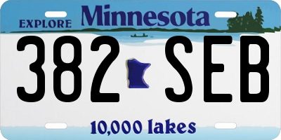 MN license plate 382SEB