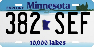MN license plate 382SEF