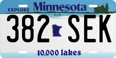 MN license plate 382SEK