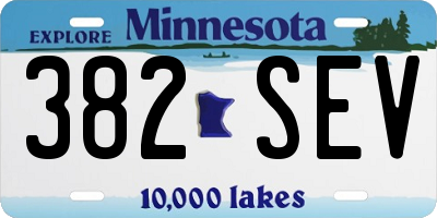 MN license plate 382SEV