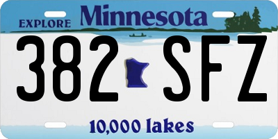 MN license plate 382SFZ