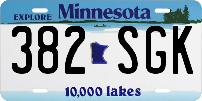 MN license plate 382SGK