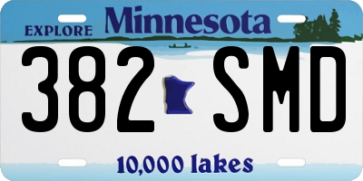 MN license plate 382SMD