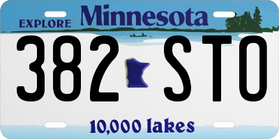 MN license plate 382STO