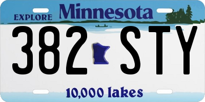 MN license plate 382STY