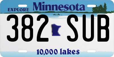 MN license plate 382SUB