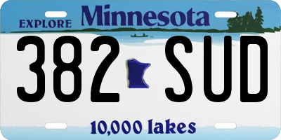 MN license plate 382SUD