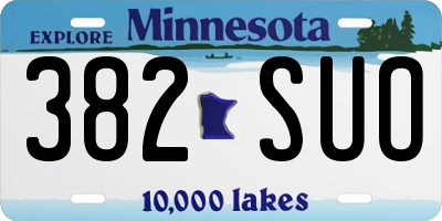 MN license plate 382SUO