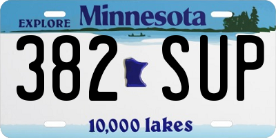 MN license plate 382SUP
