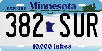 MN license plate 382SUR
