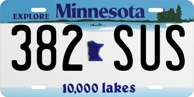 MN license plate 382SUS