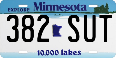 MN license plate 382SUT
