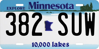 MN license plate 382SUW