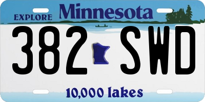 MN license plate 382SWD