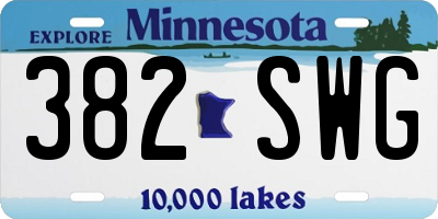 MN license plate 382SWG