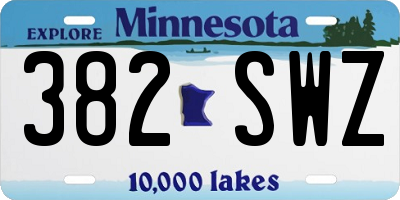 MN license plate 382SWZ