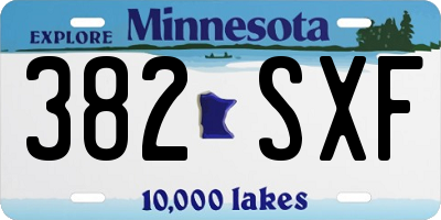 MN license plate 382SXF