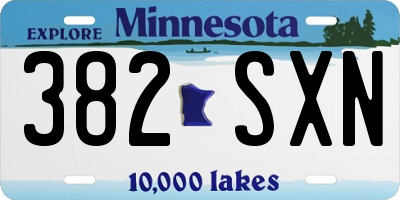 MN license plate 382SXN