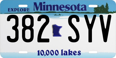 MN license plate 382SYV