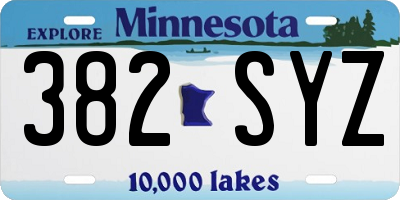 MN license plate 382SYZ