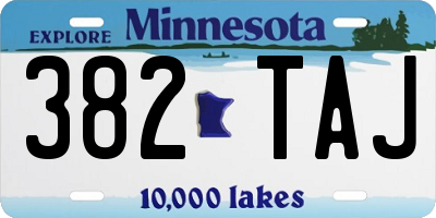 MN license plate 382TAJ