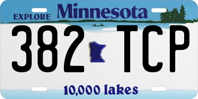 MN license plate 382TCP