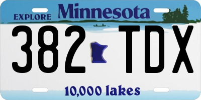 MN license plate 382TDX
