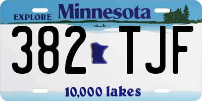 MN license plate 382TJF