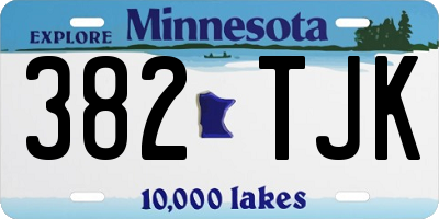 MN license plate 382TJK