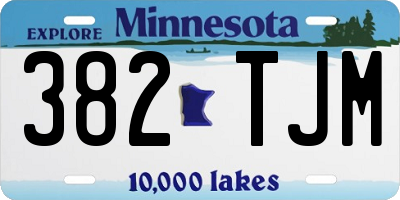 MN license plate 382TJM