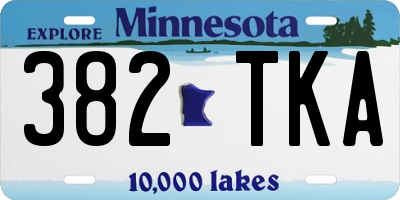 MN license plate 382TKA