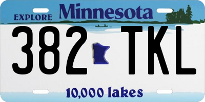 MN license plate 382TKL