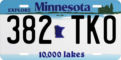 MN license plate 382TKO