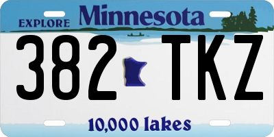 MN license plate 382TKZ