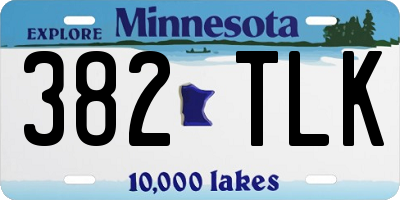 MN license plate 382TLK