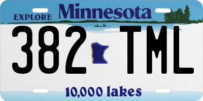 MN license plate 382TML