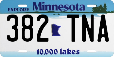 MN license plate 382TNA