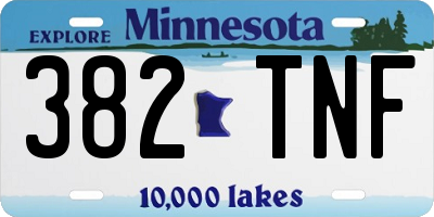 MN license plate 382TNF