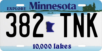 MN license plate 382TNK