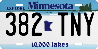 MN license plate 382TNY
