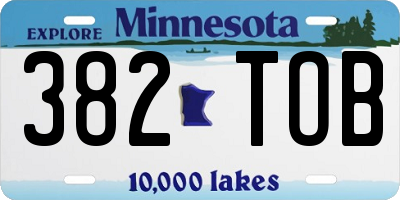 MN license plate 382TOB