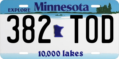 MN license plate 382TOD