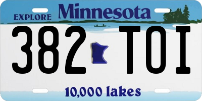 MN license plate 382TOI