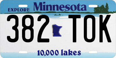 MN license plate 382TOK