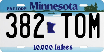 MN license plate 382TOM