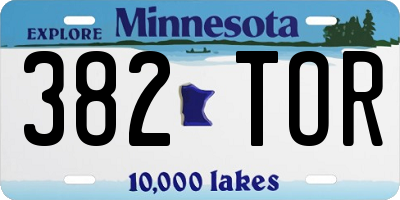 MN license plate 382TOR